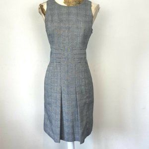 Next Dress Grey Checked Shift Pleat Plaid Sleeveless Round Dress(UK 12, US 8)